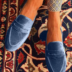 Elegante dames mocassins met vintage uitstraling in warme kleur en verzorgde afwerking