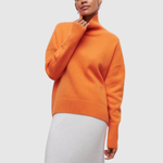 Oversized coltrui van zachte effen breistof met ruime hoge col voor dames