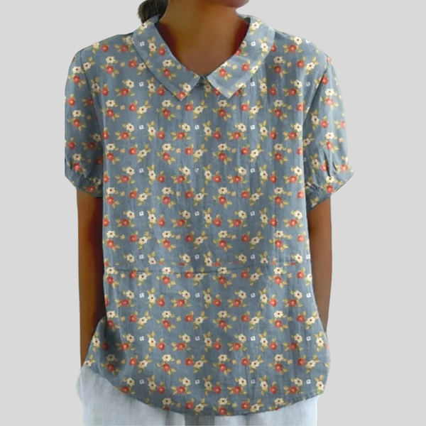 Elegante dames top met bloemenprint in zachte stof en een ruime, comfortabele pasvorm
