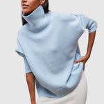 Oversized coltrui van zachte effen breistof met ruime hoge col voor dames