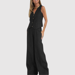 Bente dames mouwloze gilet- en broekset