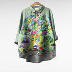 Verfijnde zomerblouse met kunstprint en soepele pasvorm voor dames