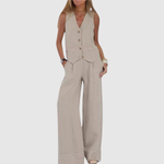 Bente dames mouwloze gilet- en broekset