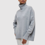Oversized coltrui van zachte effen breistof met ruime hoge col voor dames
