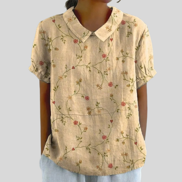 Verzorgde dames top met bloemenprint en zacht draagcomfort voor dagelijks gebruik