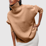 Oversized coltrui van zachte effen breistof met ruime hoge col voor dames