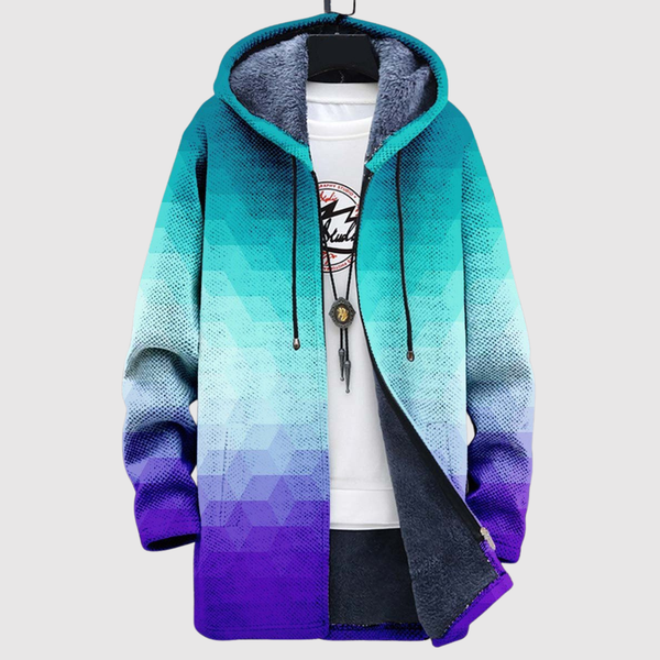 Dames hoodie met vloeiend kleurverloop van diepblauw naar paars