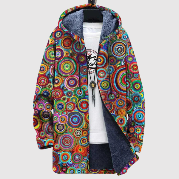 Dames sweater met verspreide cirkelprint in overlappende kleuren