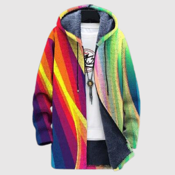 Dames sweater met bohemien print in gelaagde warme kleuren en zachte stof