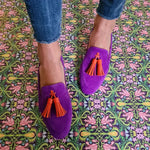 Comfortabele dames mocassins in levendige kleuren, handgemaakt en licht om te dragen