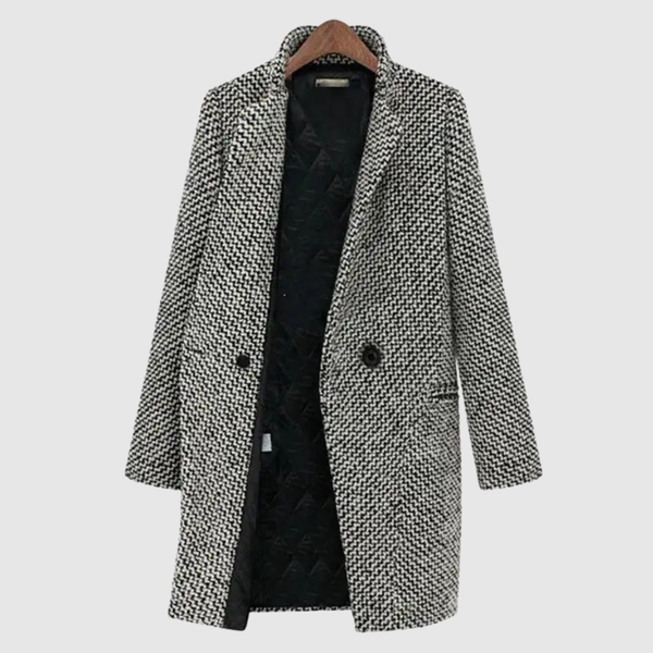 Loes dames lange zwart-witte jas