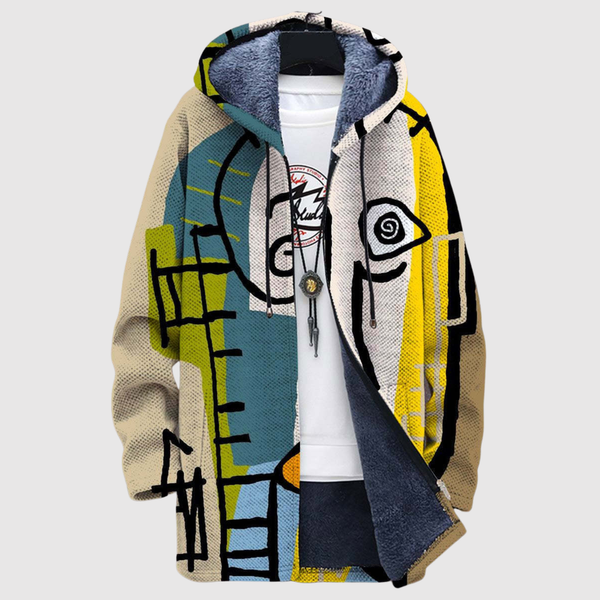 Dames hoodie met abstracte kunstprint in verschillende kleuren en vormen