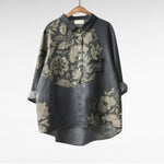 Verfijnde dames blouse met zomerse print en lange mouwen in dunne ademende stof