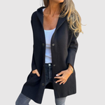 Hanneke dames licht jasje met gebreide look en knopen