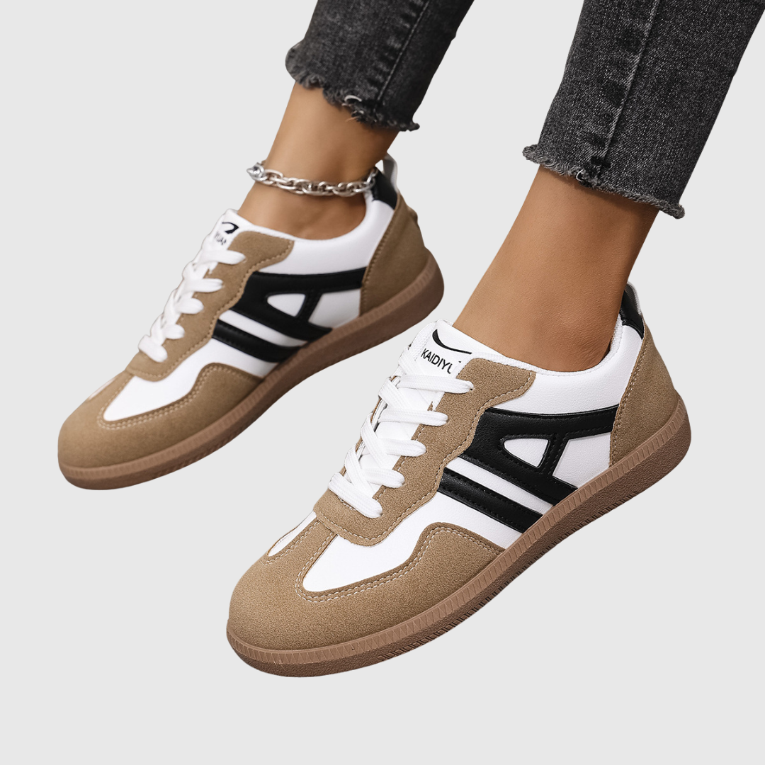 Orthopedische damessneakers met ruime pasvorm, brede neus en dempende ergonomische zool
