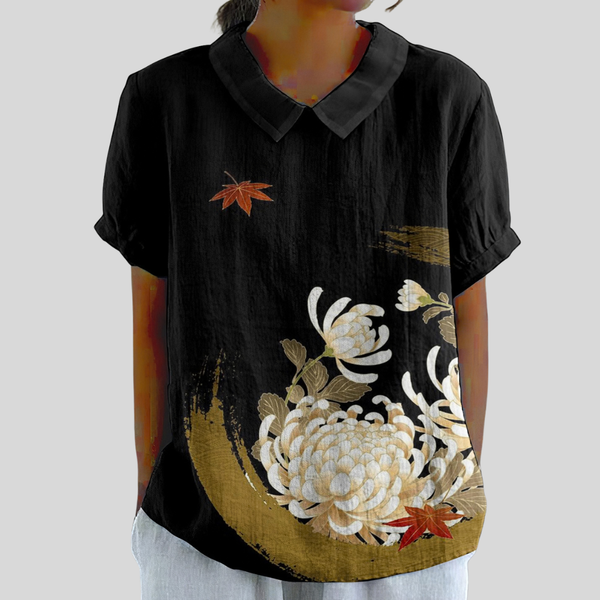 Elegante dames top met bloemenprint, ruim gesneden voor dagelijks draagcomfort