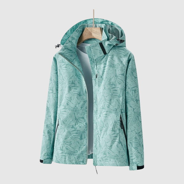 Lichte dames jas van gabardine met capuchon en diepe zakken voor dagelijks gebruik