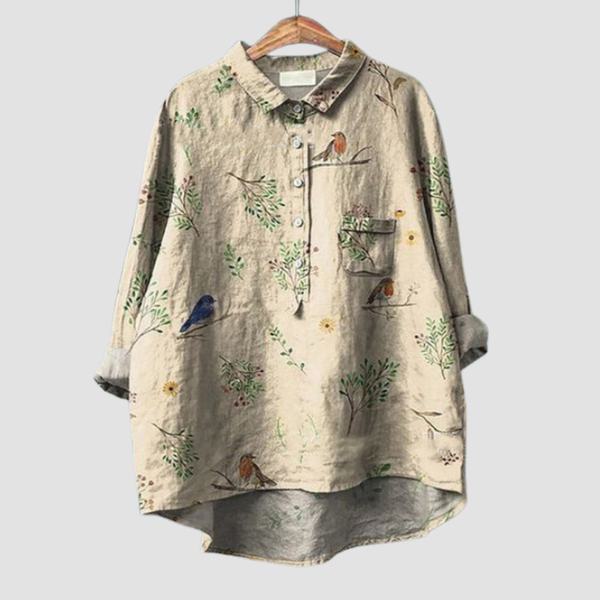 Luchtige dames zomerblouse van lichte ademende stof, los of onder een vest te dragen
