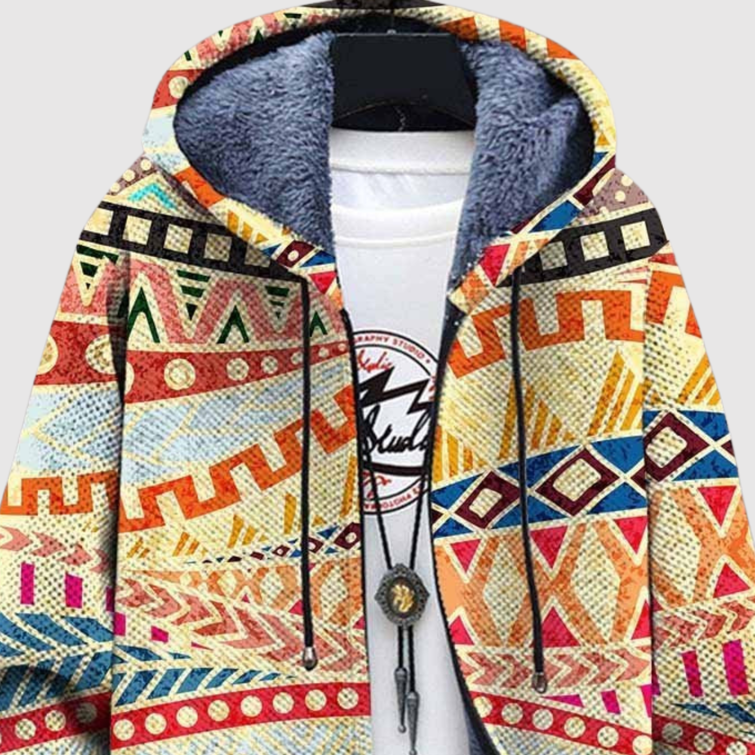 Sweater met kleurrijke folkloreprint geinspireerd op traditioneel borduurwerk in heldere tinten