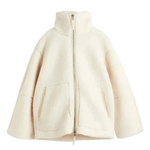 Zachte warme winterjas met capuchon, rits en ruime zakken in effen fleece voor dames