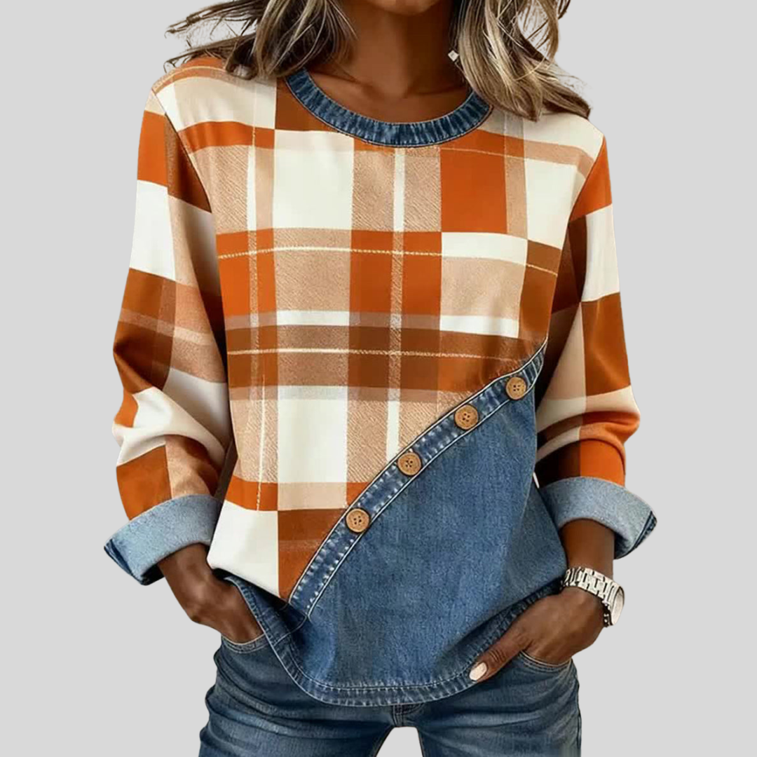 Janne dames patchwork pullover