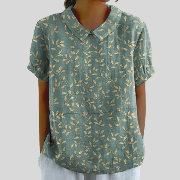Elegante dames top met bloemenprint en comfortabele, ruime snit van ademende stof