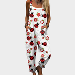 Dames tuinbroek met bloemenprint voor dagelijks gebruik, soepele val en ruime snit