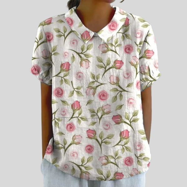 Elegante top met bloemenprint en soepele val in zachte stof voor dames