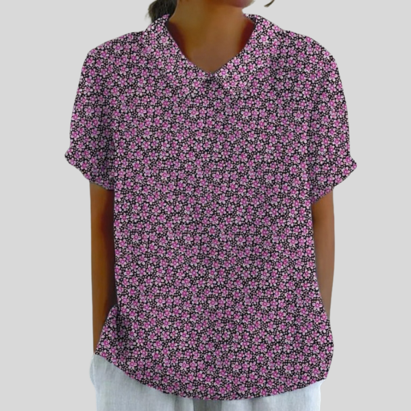 Zachte dames top met elegante bloemenprint, prettig materiaal en eenvoudig te combineren