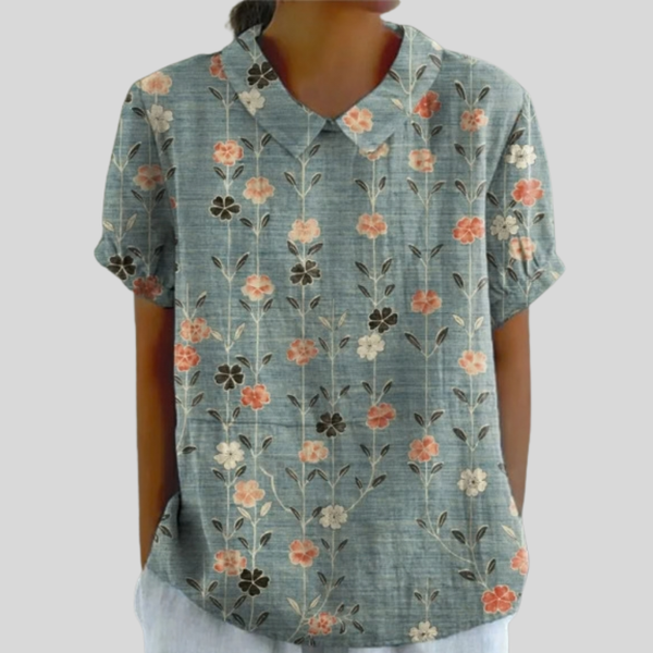 Comfortabele dames top met bloemenprint en losse snit, ademend weefsel voor elk seizoen
