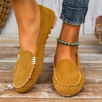 Elegante dames ballerina mocassins met vlakke zool en sierlijke afwerking in effen kleur