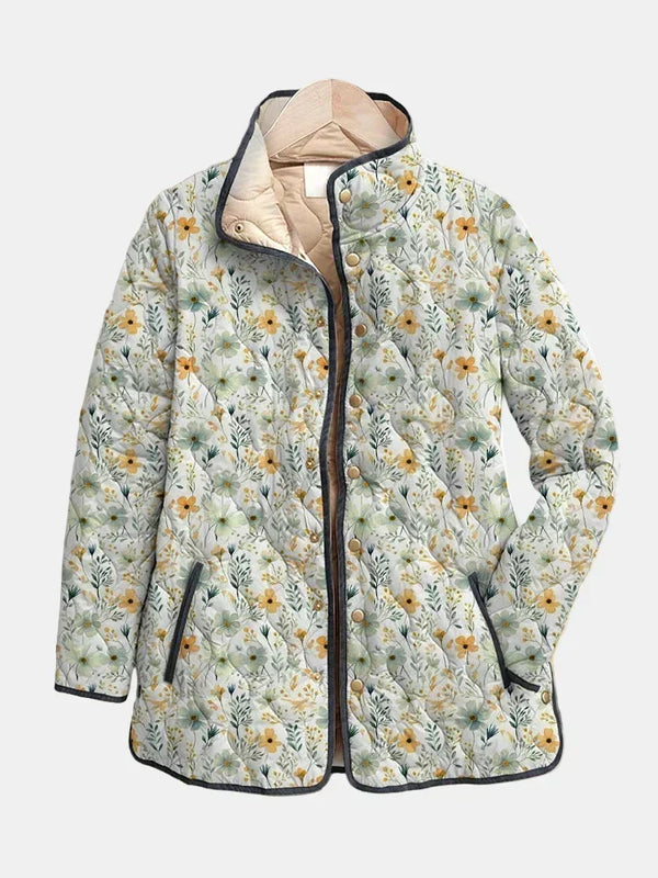 Anke dames meerkleurig gewatteerd jasje met bloemenprint