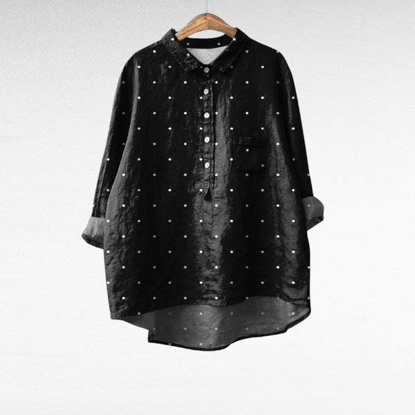 Elegante zomerblouse met verfijnde print en lange mouwen voor dames