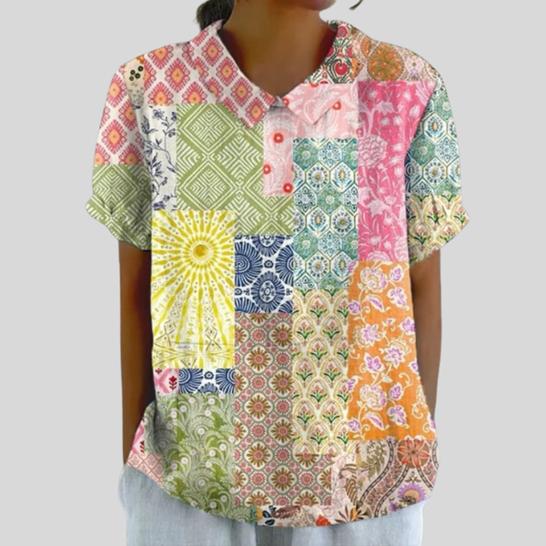 Veelgevraagde dames top met bloemenprint met zachte val en ademende stof