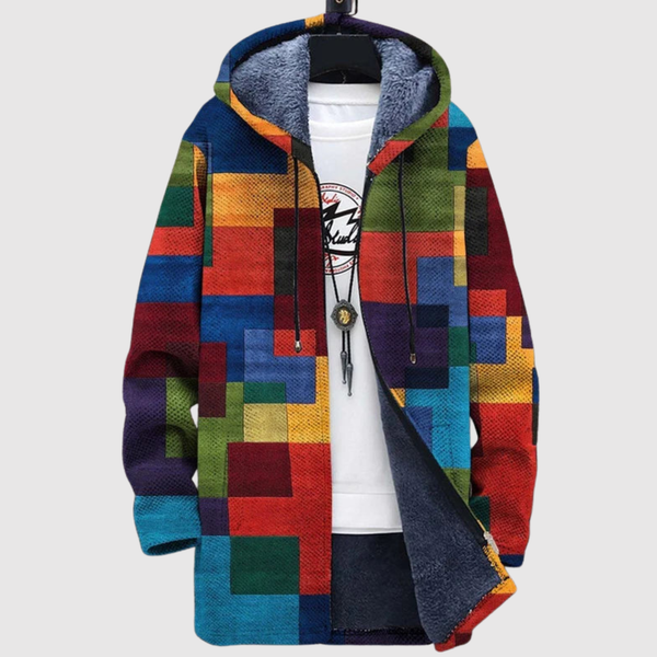 Dames hoodie met grafische kleurvlakken in heldere blokken kleur