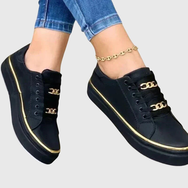 Elegante orthopedische damesschoenen met geldemping, stevige hak en antislipzool