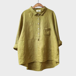 Verfijnde dames zomerblouse met mooie print en lange mouwen in lichte ademende stof