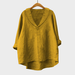 Elegante dames zomerblouse met verfijnde print, lange mouwen en comfortabele pasvorm