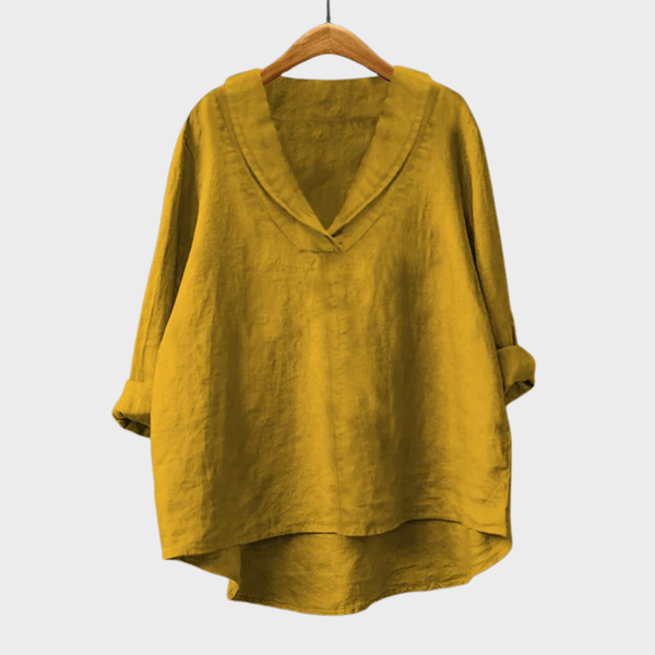 Elegante dames zomerblouse met verfijnde print, lange mouwen en comfortabele pasvorm