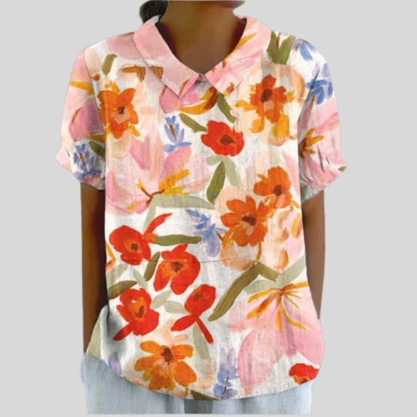 Elegante dames top met bloemenprint van ademende stof, zacht tegen de huid