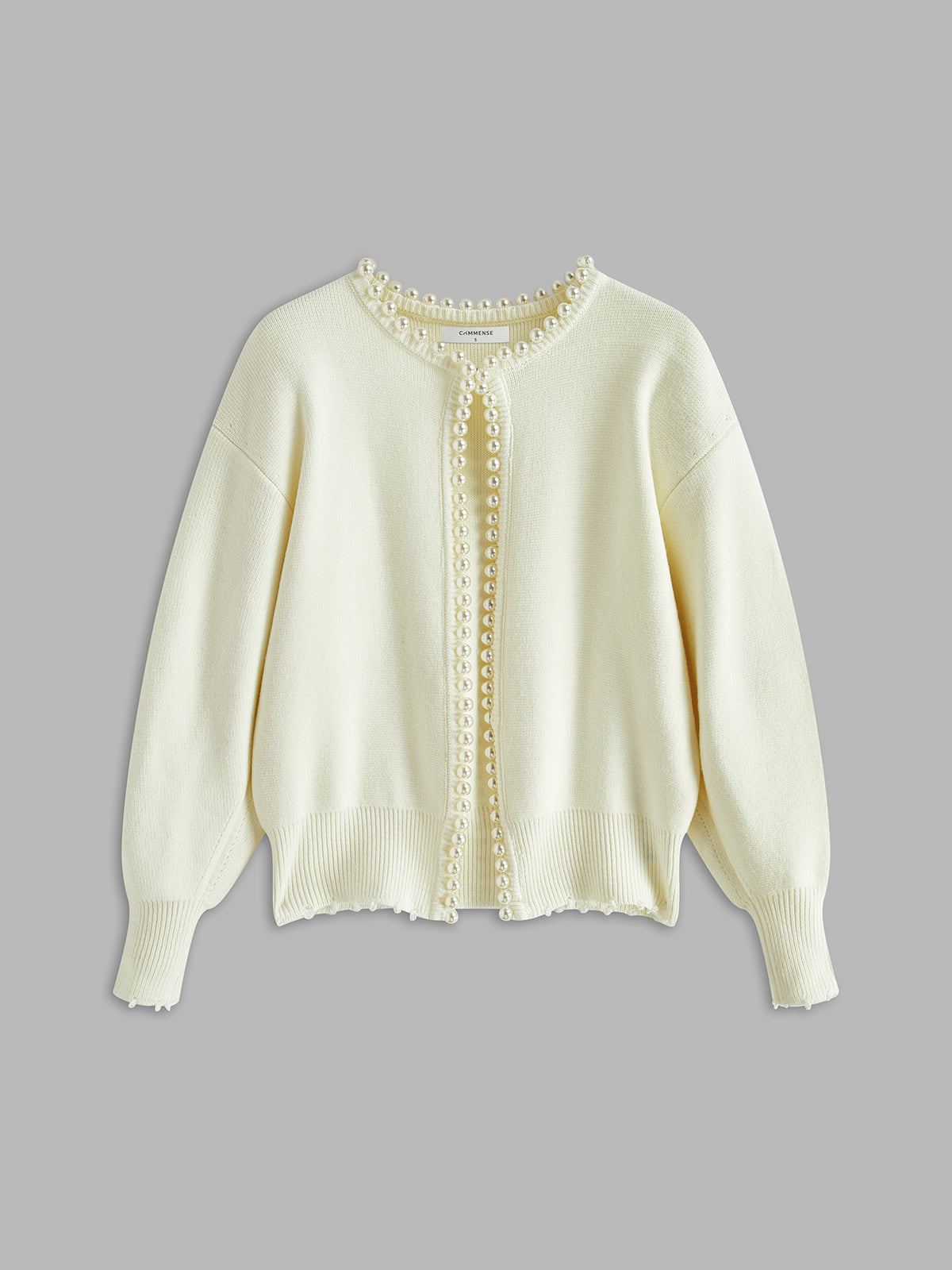 Floor vest met pareldetails