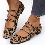 Dames mocassins met luipaardprint in bruin en zwart, handgemaakt en comfortabel