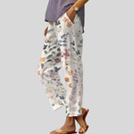 Comfortabele dames broek met zachte elastische tailleband, losse pasvorm en diepe zakken