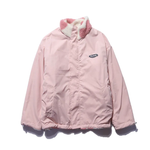 Omkeerbare fleece jas met hartjesprint, hoge kraag en rits in zachte fleece voor dames
