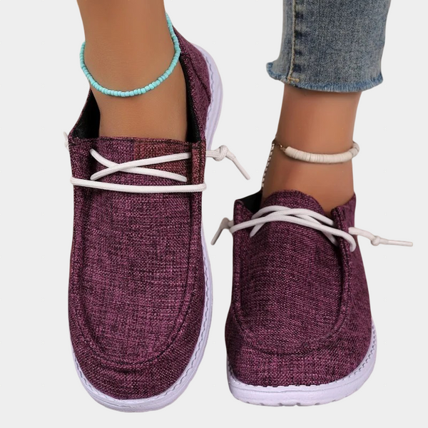 Zachte dames loafers met bohemian print, gedempte loopzool en ruime pasvorm