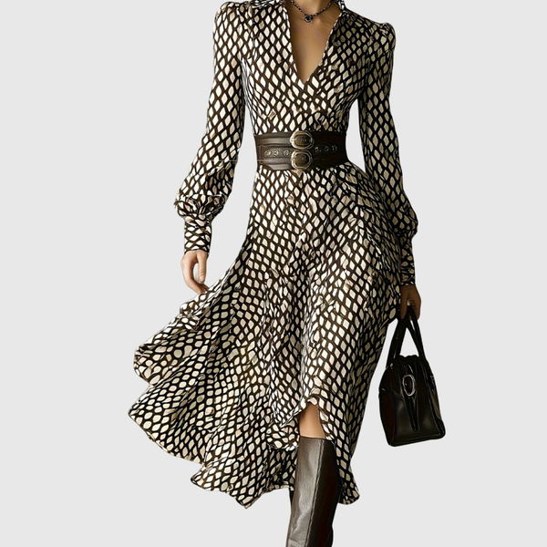 Zara dames jurk met ruitprint en ceintuur