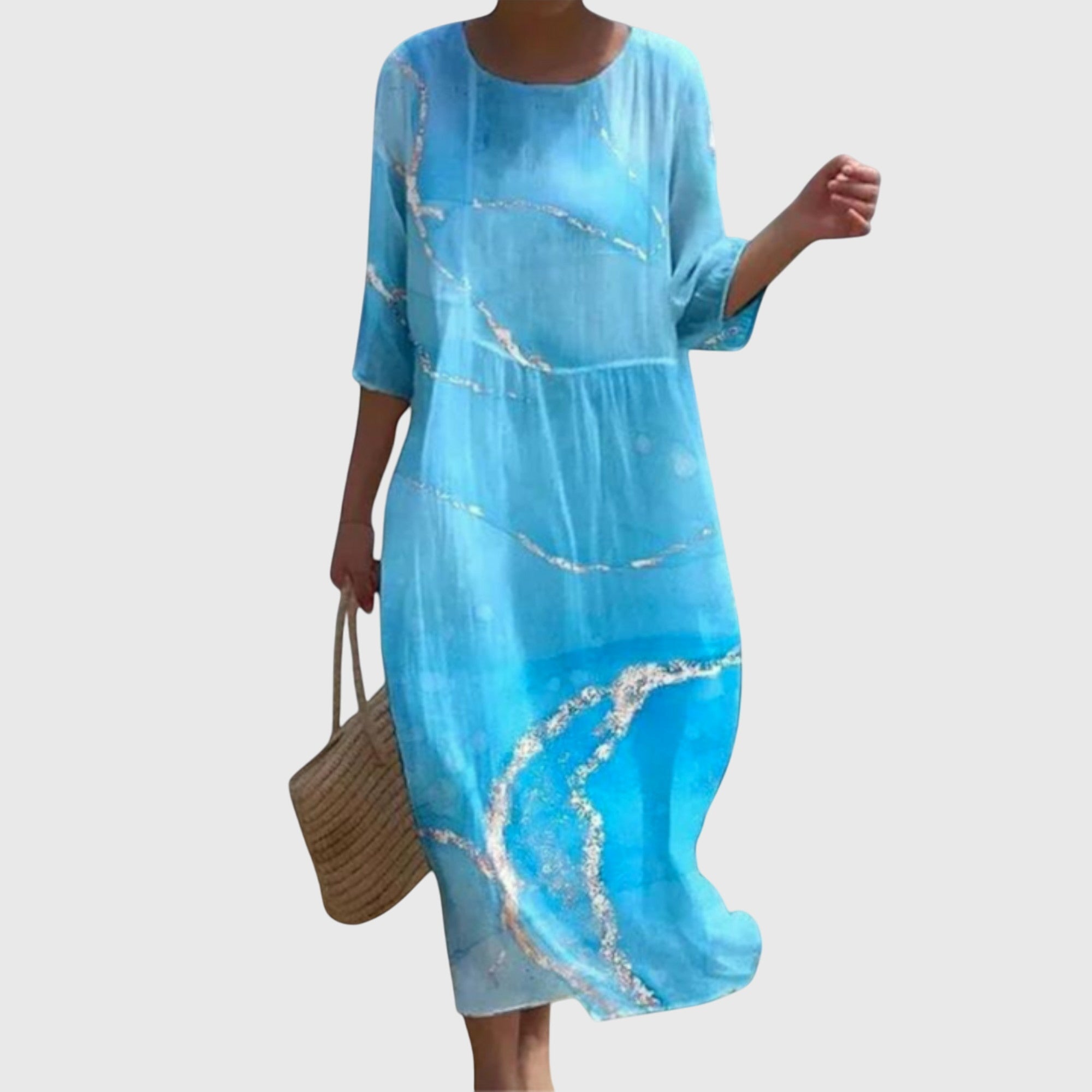 Elegante maxi jurk met fijne bloemenprint en vloeiende rok voor dames