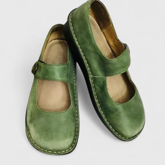 Bregje dames leren mary jane schoenen met patina