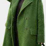 Geertje dames oversized lange jas met dubbele knopenrij