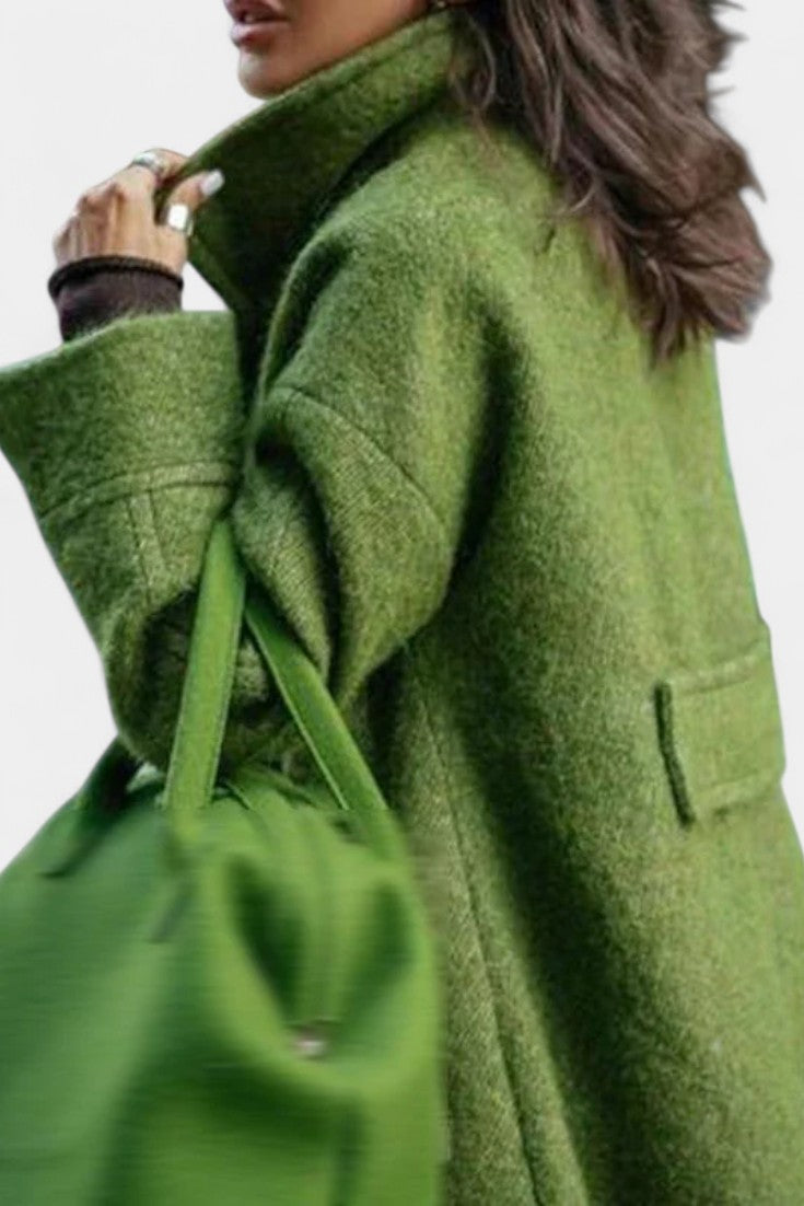Geertje dames oversized lange jas met dubbele knopenrij